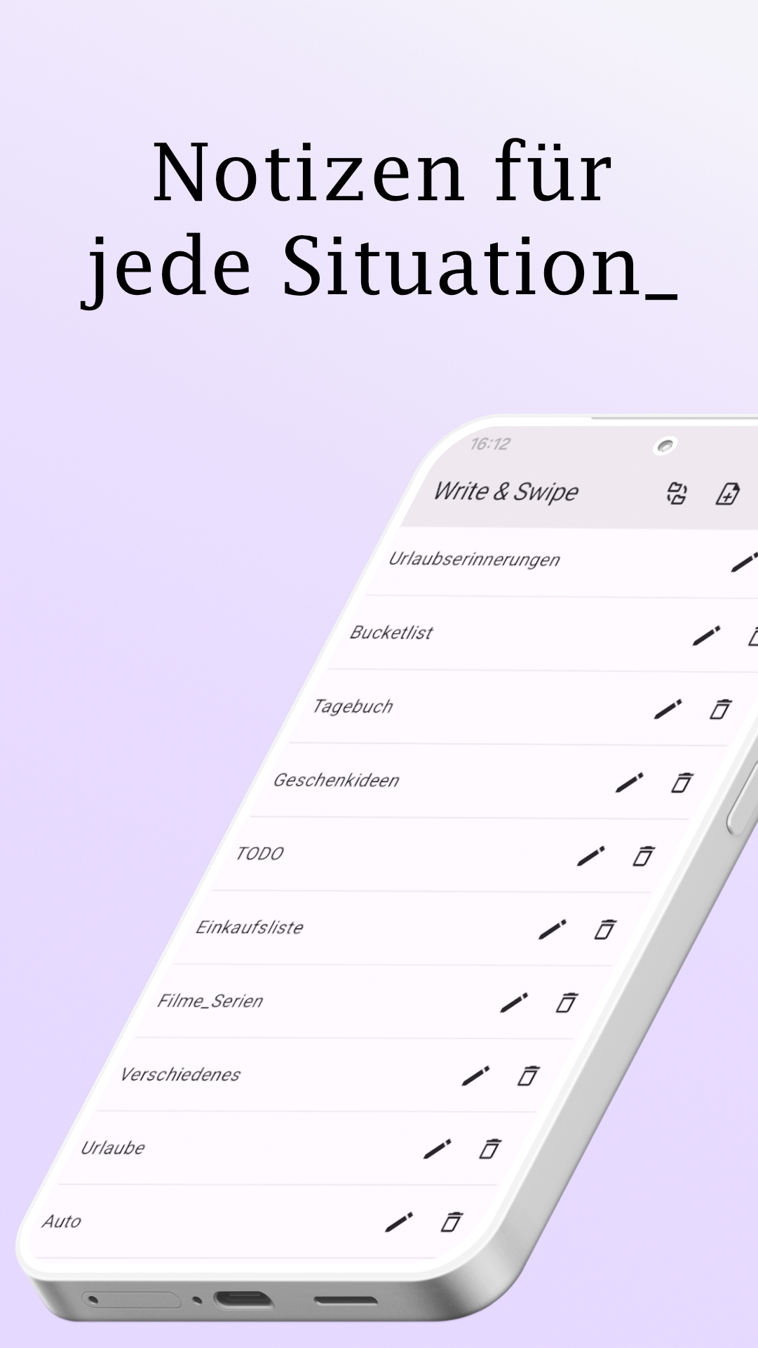 Write & Swipe - Notepad (Coming Soon) &ndash; Screenshot 1 von 7