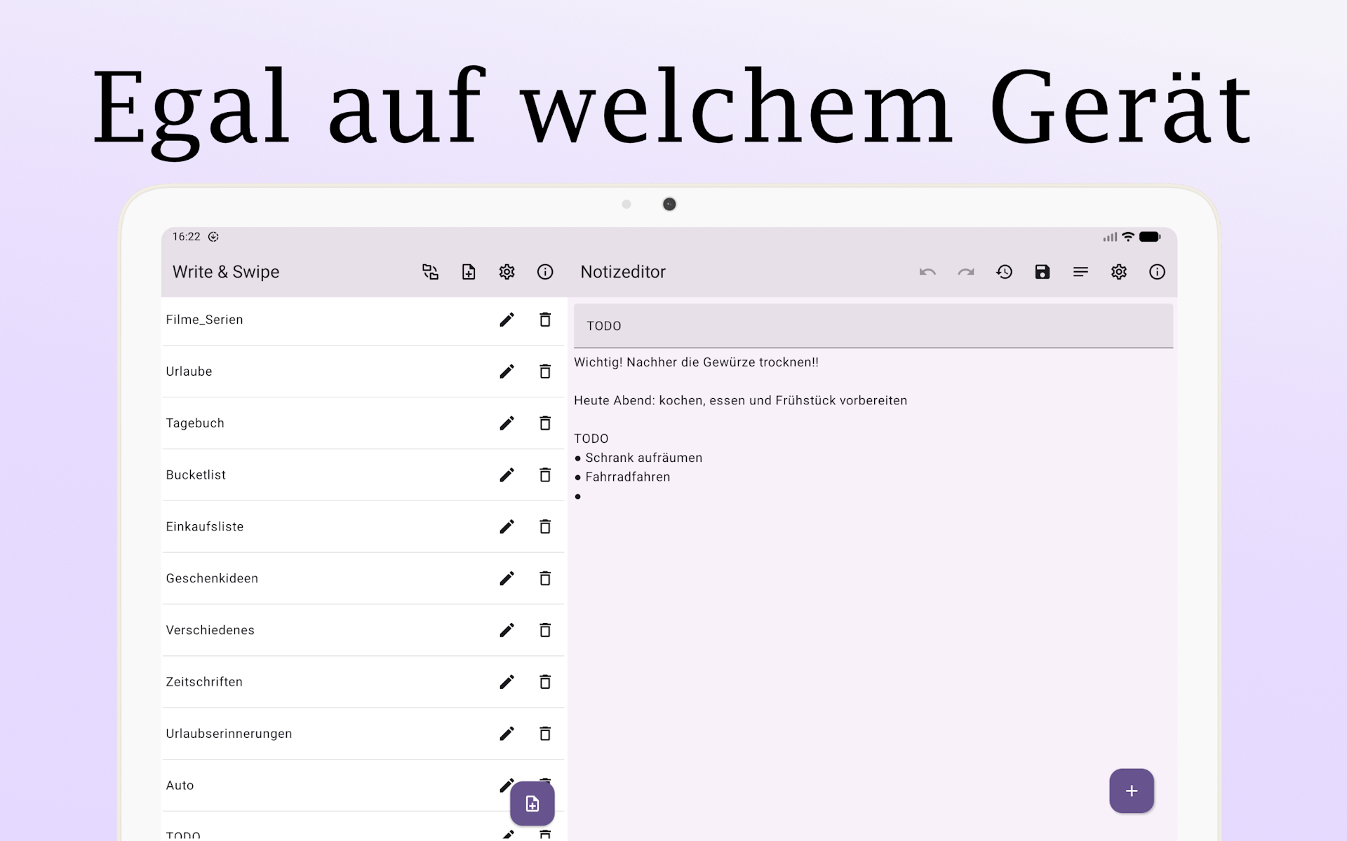 Write & Swipe - Notepad &ndash; Screenshot 9 von 10